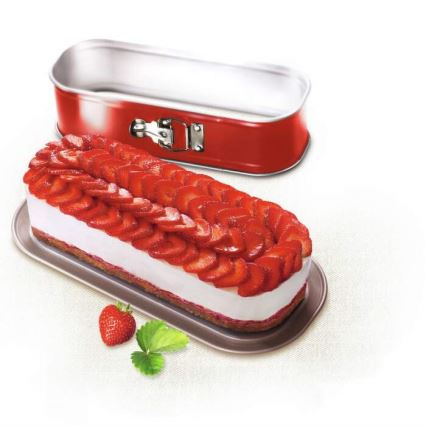 Tefal - Moule à pâtisserie ovale pliable DELIBAKE 30x11 cm rouge