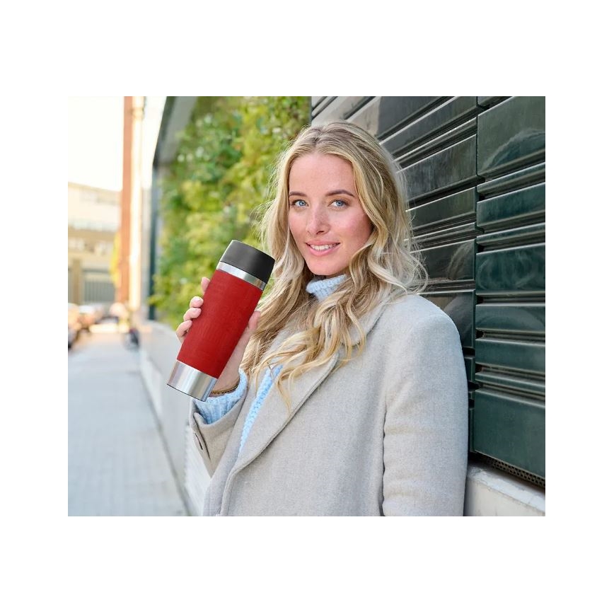 Tefal - Mug de voyage 500 ml TRAVEL MUG acier inoxydable/rouge