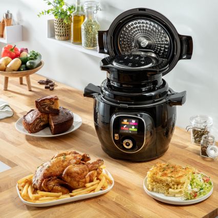 Tefal - Autocuiseur électrique multifonction avec accessoires 6 l 1600W/230V noir