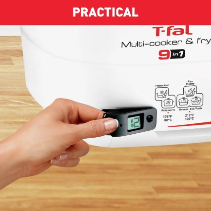 Tefal - Multifunctioneel deep fryer 9in1 VERSALIO DE LUXE 1600W/230V 2 l wit