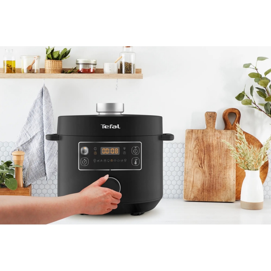 Tefal - Multifunctionele elektrische kookpan TURBO CUISINE 4,8 l 1090W/230V zwart