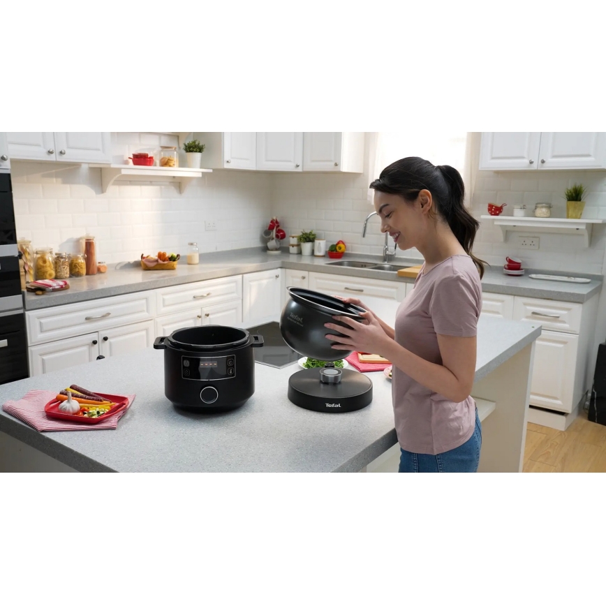 Tefal - Multifunctionele elektrische kookpan TURBO CUISINE 4,8 l 1090W/230V zwart