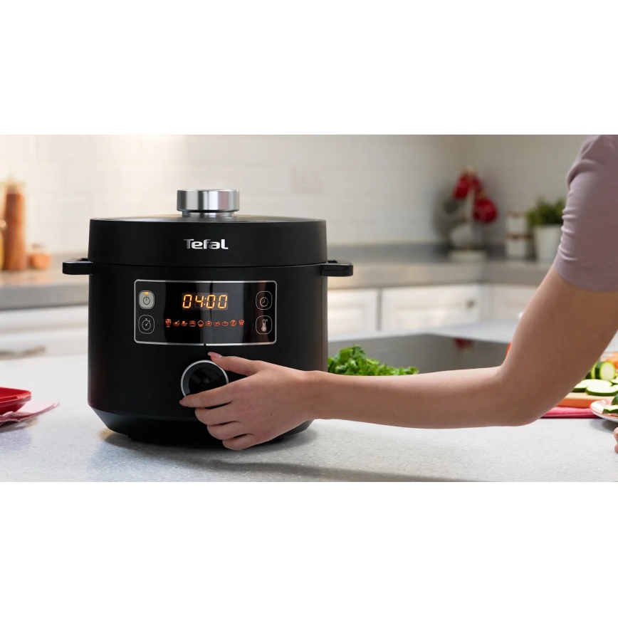 Tefal - Multifunctionele elektrische kookpan TURBO CUISINE 4,8 l 1090W/230V zwart