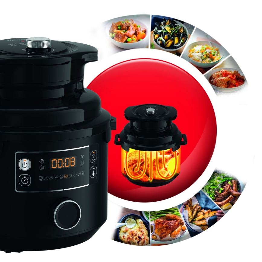 Tefal - Multifunctionele elektrische snelkookpan 7,6 l 1200 W/230 V zwart
