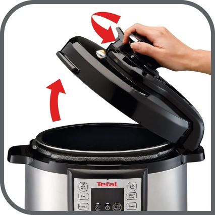 Tefal - Multifunctionele elektrische snelkookpan ALL IN ONE POT 1100W/230V chroom/zwart