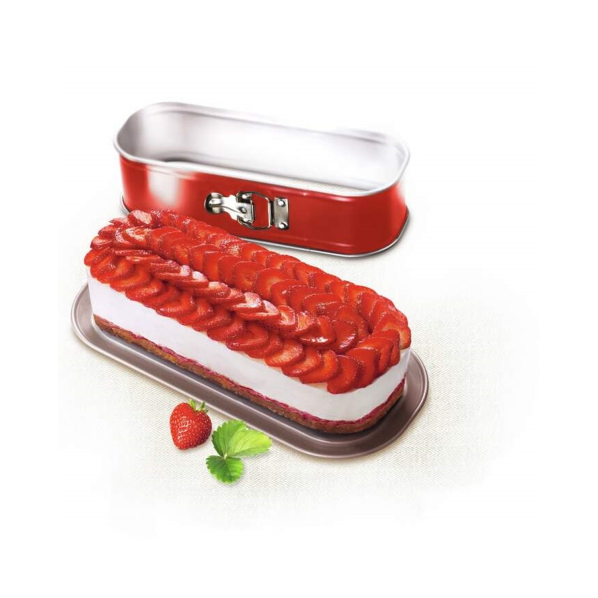 Tefal - Opvouwbare ovale bakvorm DELIBAKE 30x11 cm rood