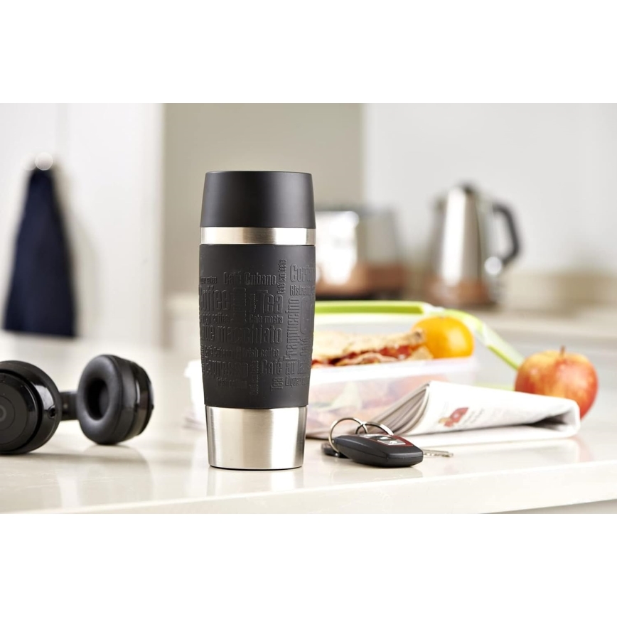 Tefal - Reismok 360 ml TRAVEL MUG roestvrij/zwart