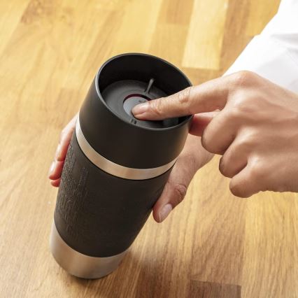 Tefal - Reismok 360 ml TRAVEL MUG roestvrij/zwart