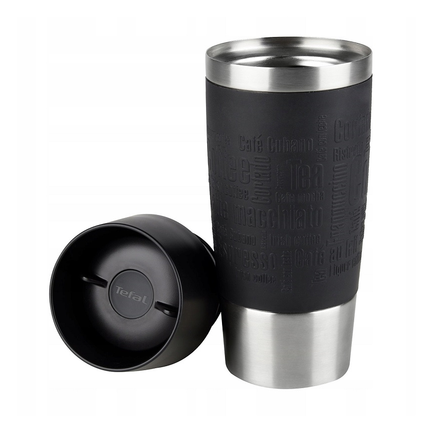 Tefal - Reismok 360 ml TRAVEL MUG roestvrij/zwart