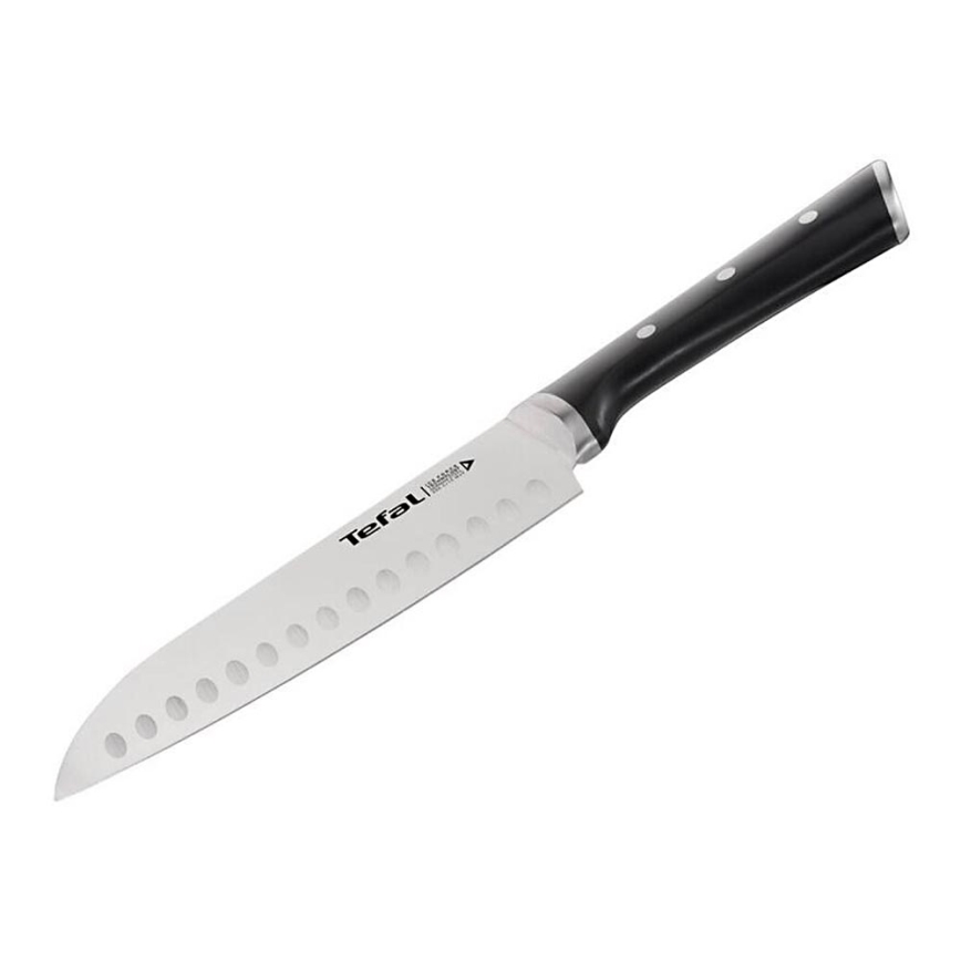 Tefal - Roestvrijstalen mes santoku ICE FORCE 18 cm glanzend chroom/zwart