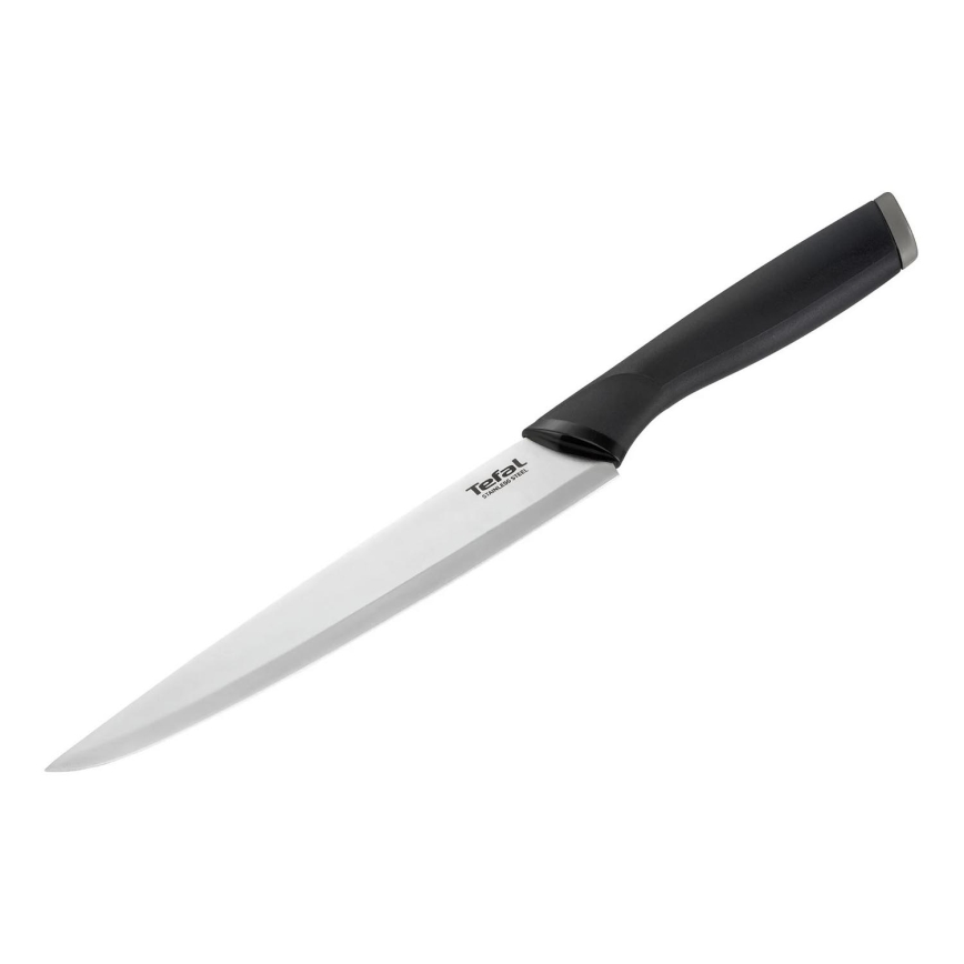 Tefal - Roestvrijstalen vleesmes COMFORT 20 cm glanzend chroom/zwart