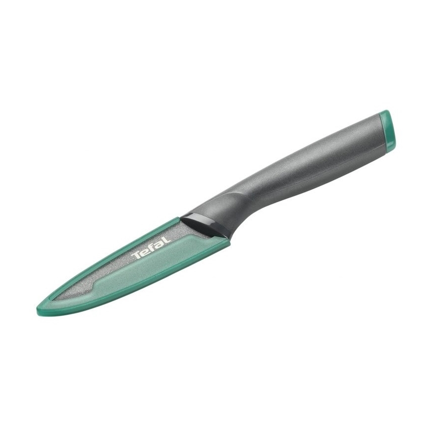 Tefal - Roestvrijstalen vleesmes FRESH KITCHEN 9 cm grijs/groen