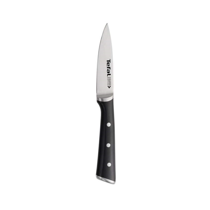 Tefal - Roestvrijstalen vleesmes ICE FORCE 9 cm glanzend chroom/zwart