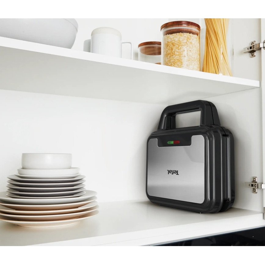 Tefal - Sandwich maker ULTRA COMPACT 3in1 700W/230V zwart/mat chroom