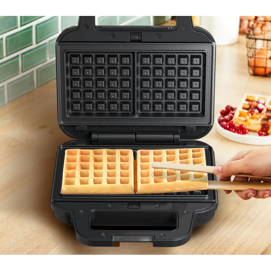 Tefal - Sandwich maker ULTRA COMPACT 3in1 700W/230V zwart/mat chroom