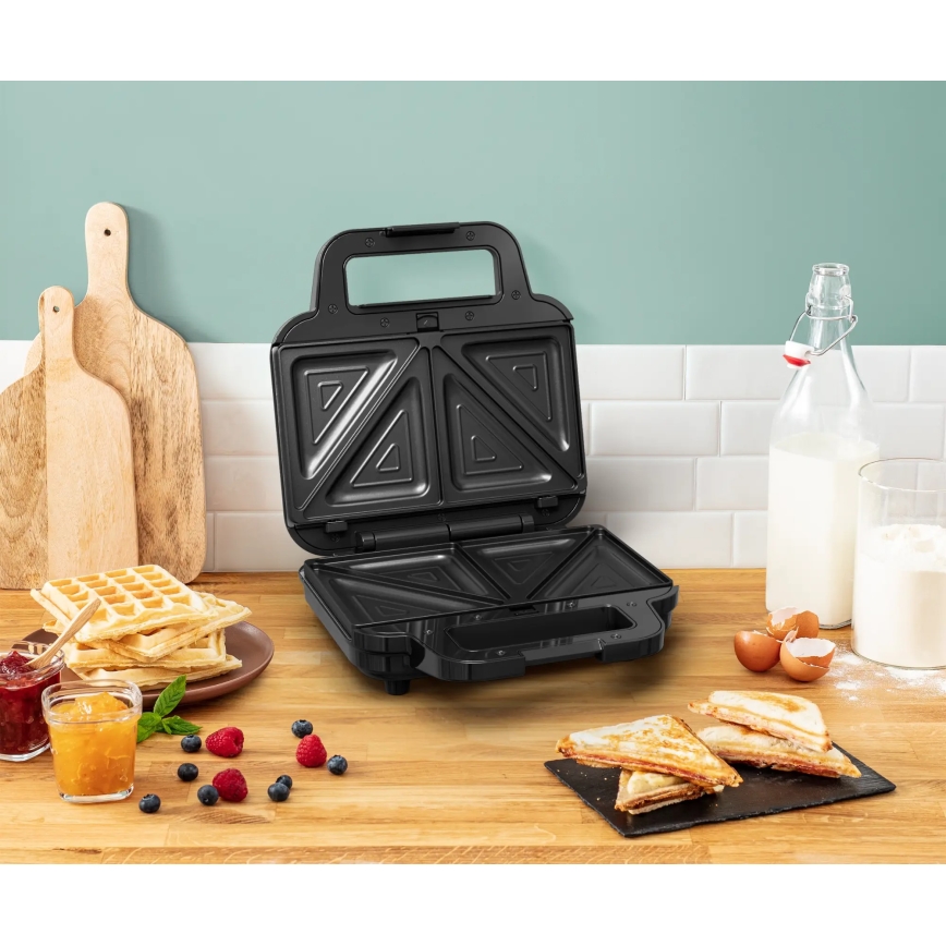Tefal - Sandwich maker ULTRA COMPACT 3in1 700W/230V zwart/mat chroom