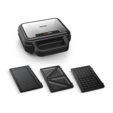 Tefal - Sandwich maker ULTRA COMPACT 3in1 700W/230V zwart/mat chroom