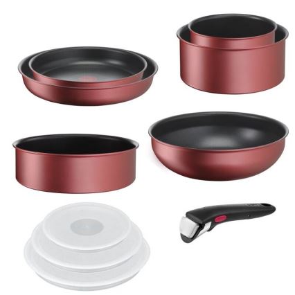 Tefal - Ensemble de 10 pièces de batterie de cuisine INGENIO DAILY CHEF cuivre