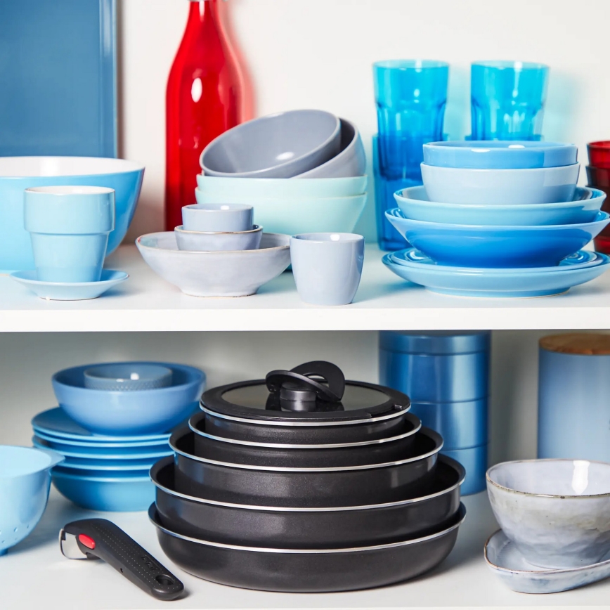 Tefal - Set kookgerei 10 st. INGENIO EASY COOK & CLEAN BLACK