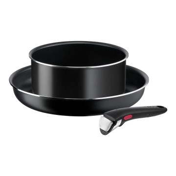 Tefal - Set kookgerei 3 st. INGENIO EASY COOK & CLEAN BLACK