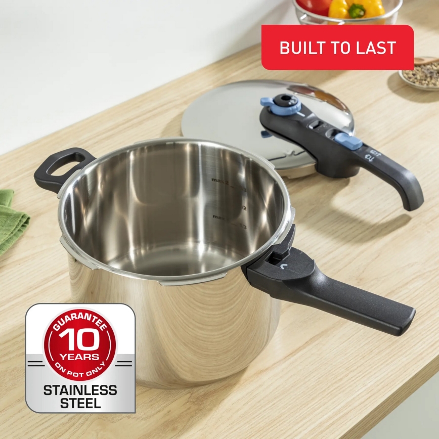 Tefal - Set snelkookpannen 4/6 l SECURE TRENDY roestvrij staal