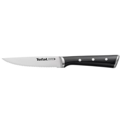 Tefal - SET van 4 roestvrijstalen steakmessen ICE FORCE 11 cm glanzend chroom/zwart