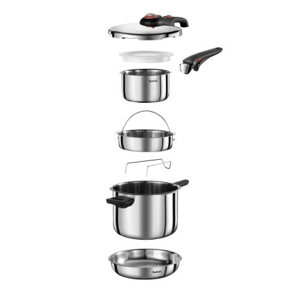 Tefal - Snelkookpan 6 l SECURE TRENDY + 5-delige set INGENIO EMOTION