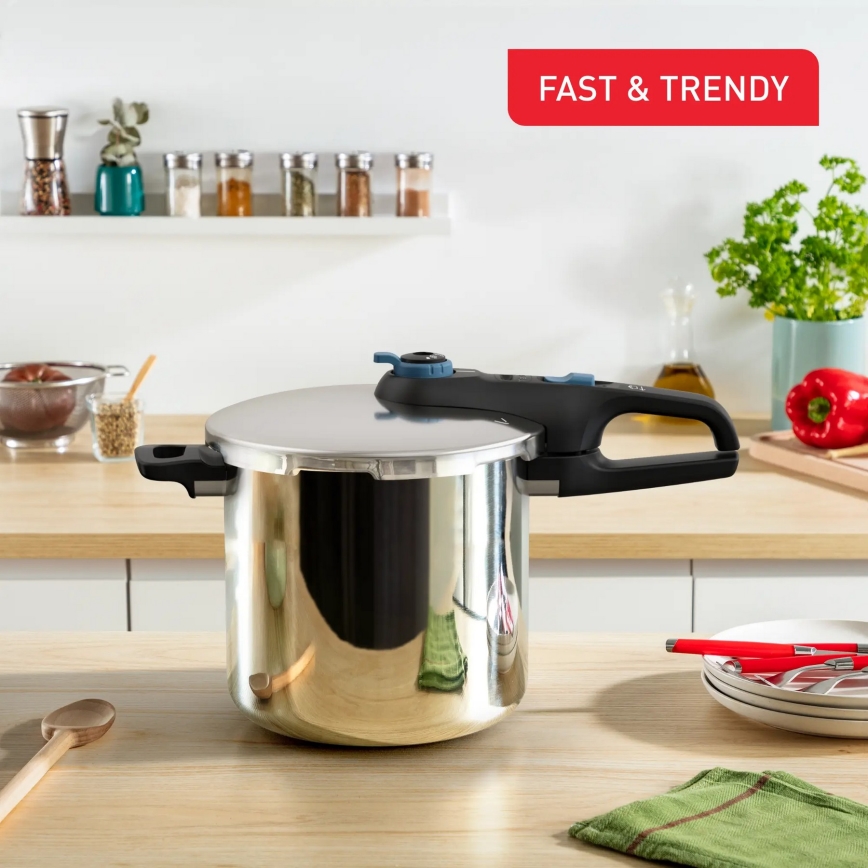 Tefal - Snelkookpan 8 l SECURE TRENDY roestvrij