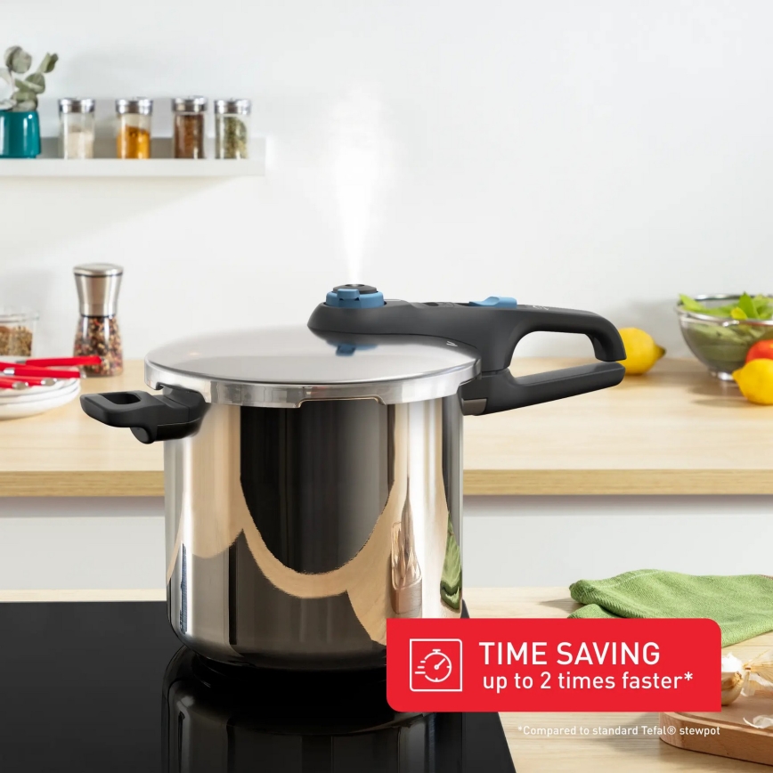 Tefal - Snelkookpan 8 l SECURE TRENDY roestvrij