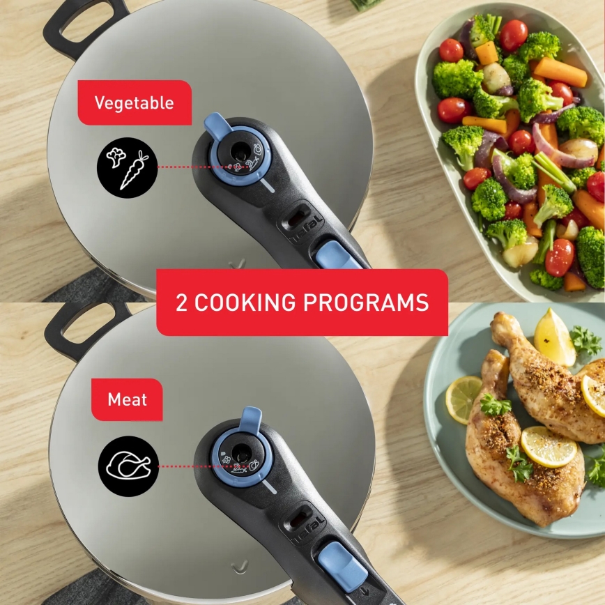 Tefal - Snelkookpan 8 l SECURE TRENDY roestvrij