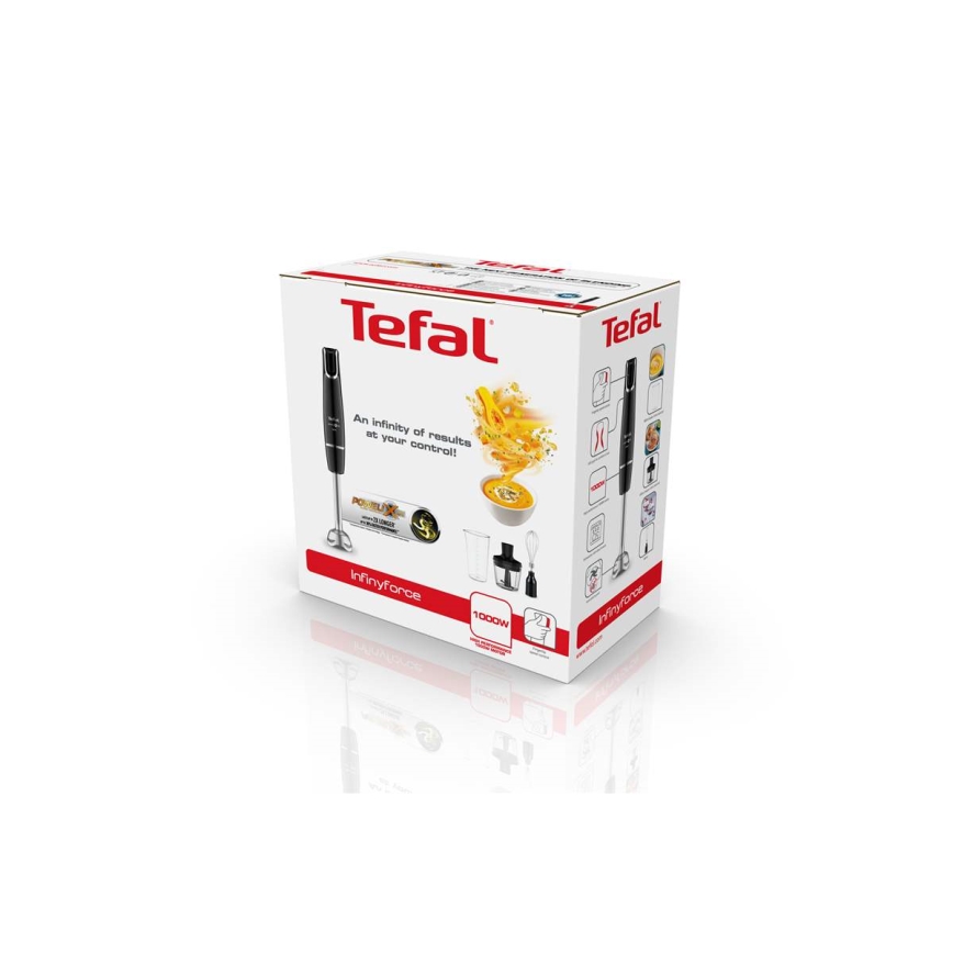 Tefal - Staafmixer INFINY FORCE V2 3in1 1000W/230V zwart/roestvrij