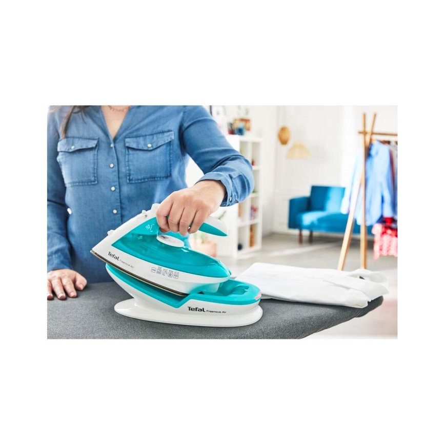 Tefal - Stoomstrijkijzer FREEMOVE AIR 2400W/230V wit/turquoise