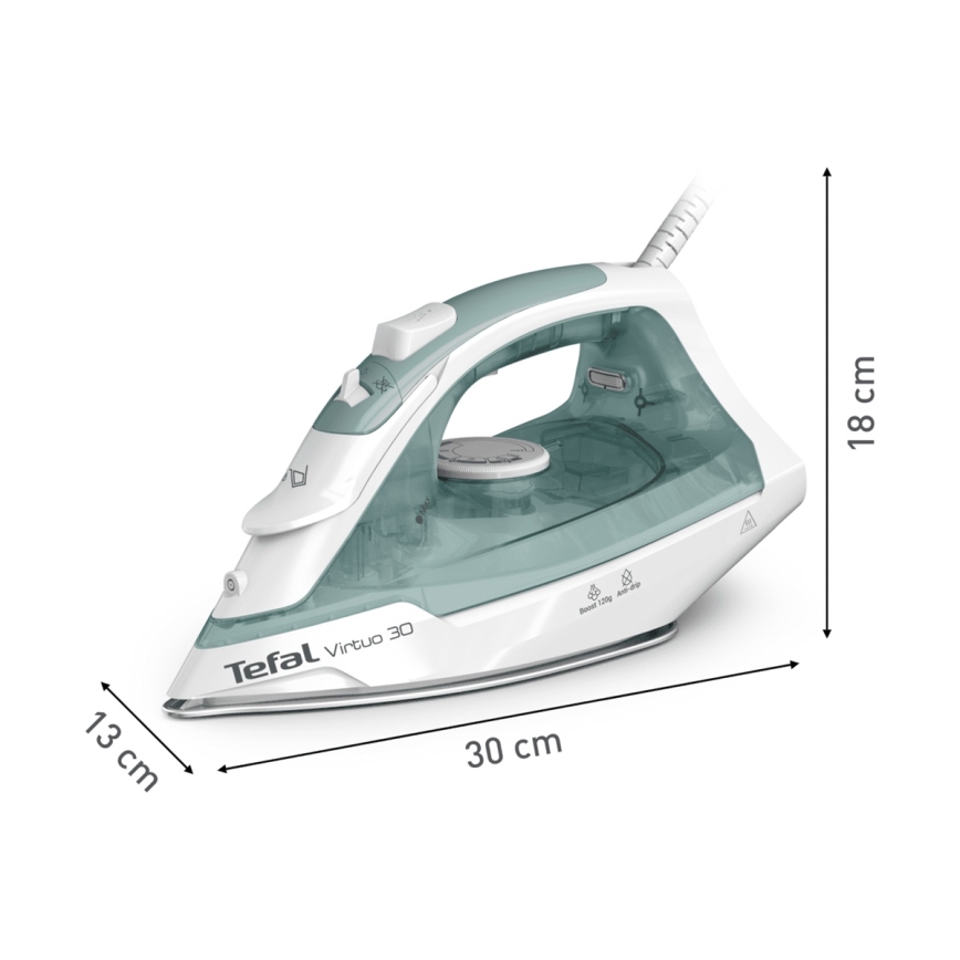 Tefal - Stoomstrijkijzer VIRTUO 2000W/230V groen