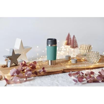 Tefal - Tasse thermique 360 ml EASY TWIST MUG acier inoxydable/vert