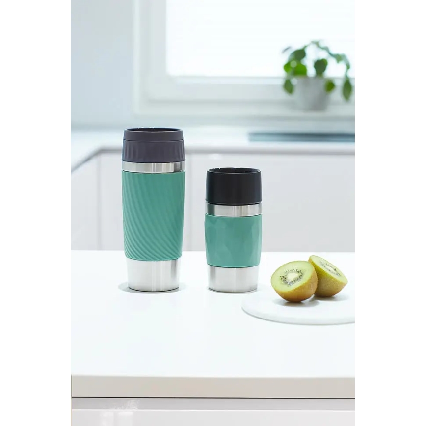 Tefal - Thermische mok 360 ml EASY TWIST MUG roestvrij/groen