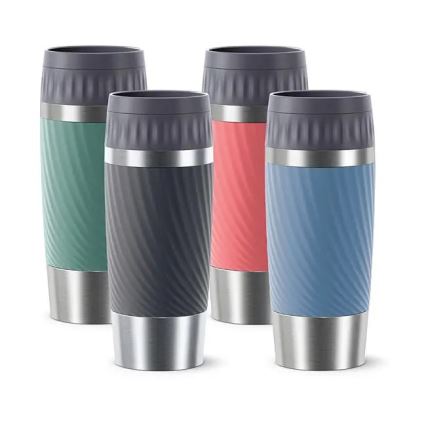 Tefal - Thermische mok 360 ml EASY TWIST MUG roestvrij/groen