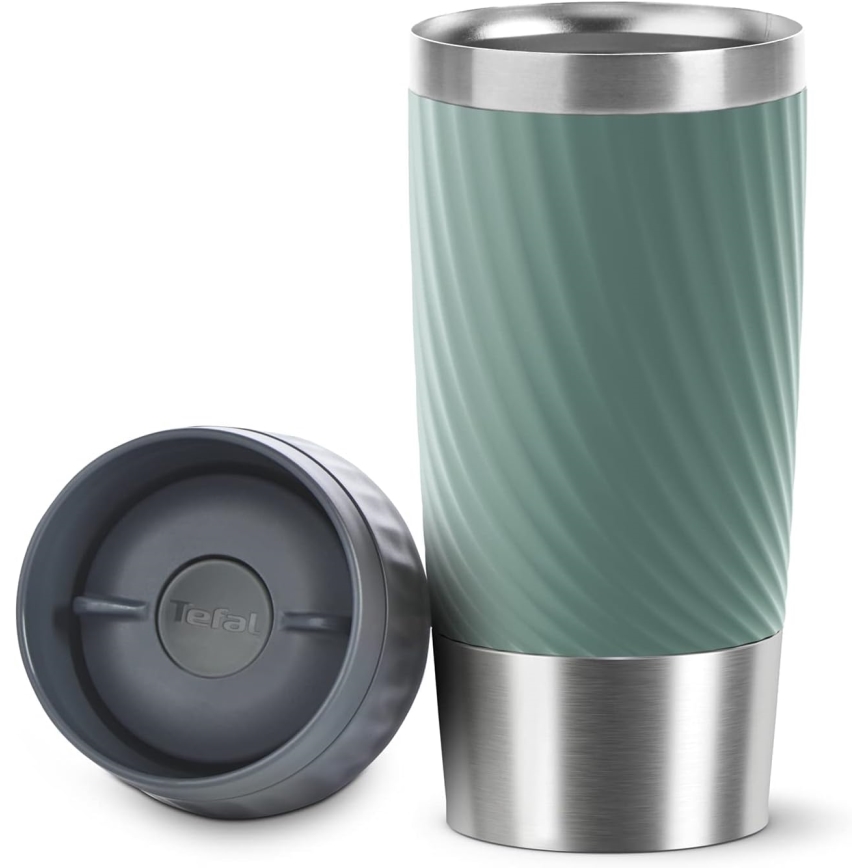 Tefal - Thermische mok 360 ml EASY TWIST MUG roestvrij/groen