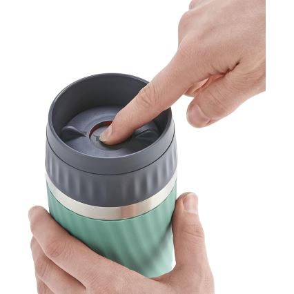 Tefal - Thermische mok 360 ml EASY TWIST MUG roestvrij/groen