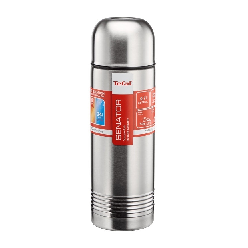 Tefal - Thermoskan met mok 0,7 l SENATOR roestvrij
