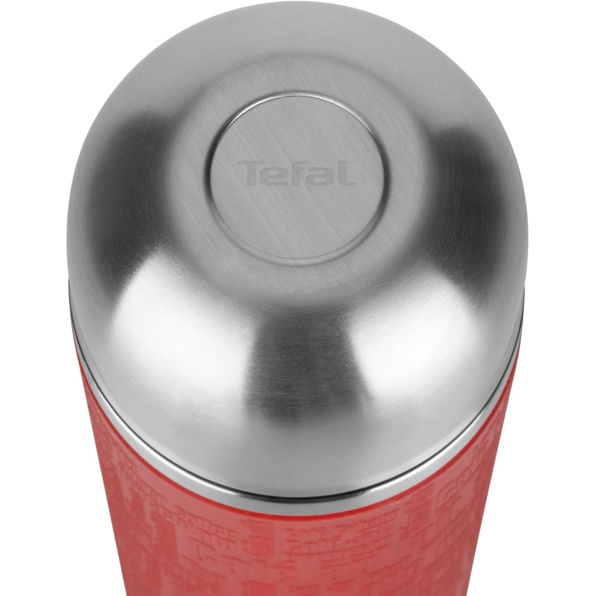 Tefal - Thermoskan met mok 1 l SENATOR roestvrij/rood