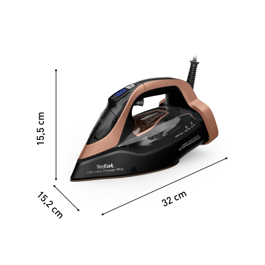Tefal - Stoomstrijkijzer ULTIMATE POWER 3200W/230V koper/zwart