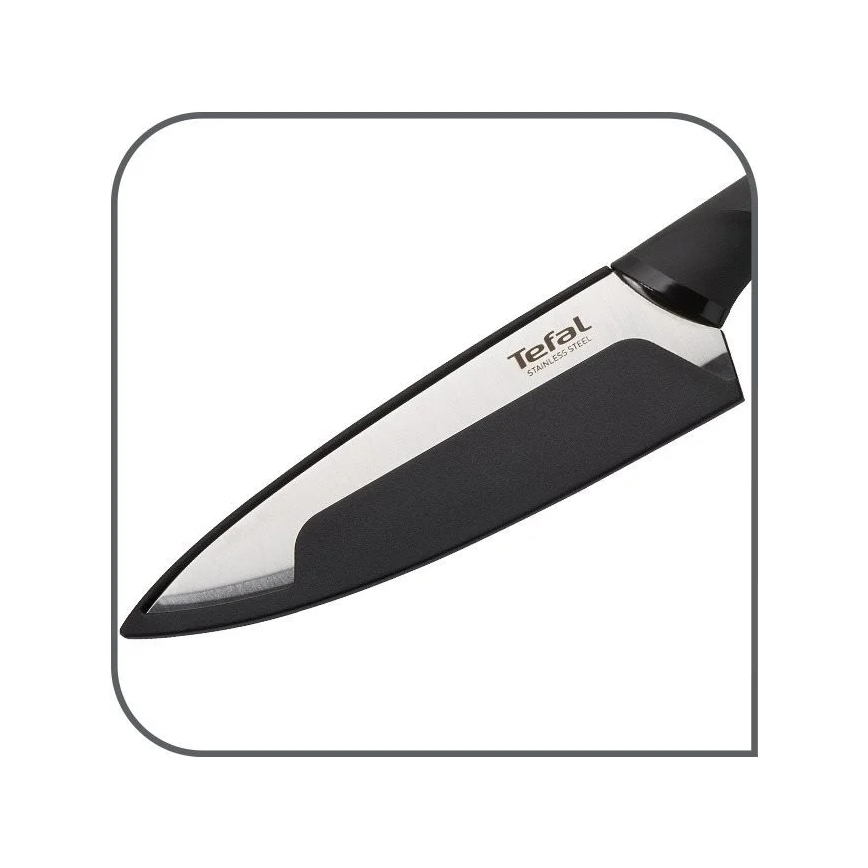 Tefal - Universeel roestvrijstalen mes COMFORT 12 cm glanzend chroom/zwart
