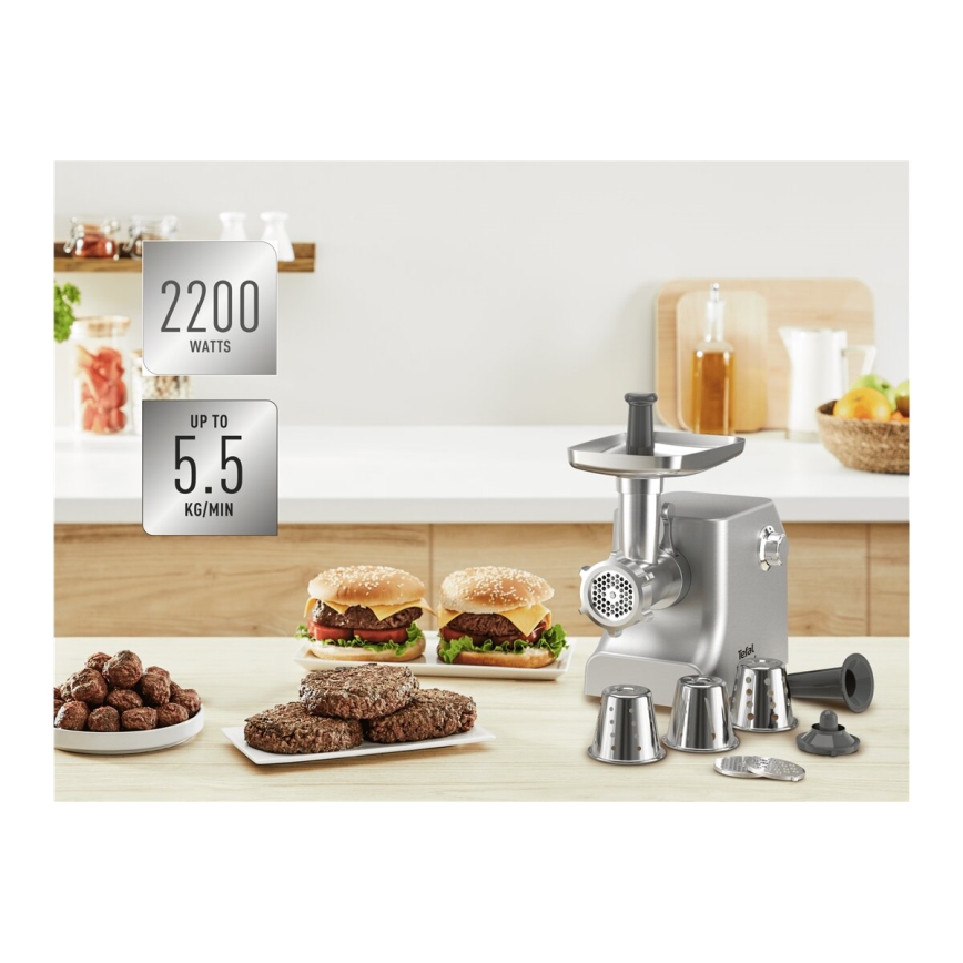 Tefal - Vleesmolen 8in1 2200W/230V zilver