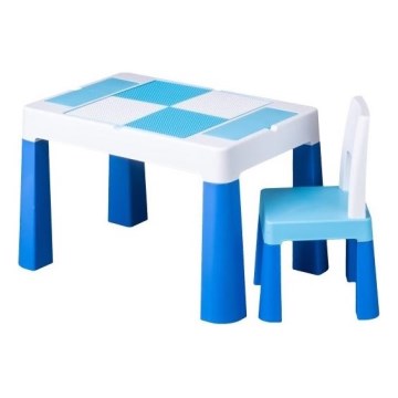 TEGA BABY - Kinderbureau met stoel blauw/wit