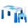 TEGA BABY - Kinderbureau met stoel blauw/wit