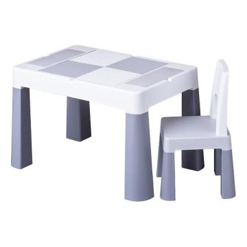 TEGA BABY - Kindertafel met stoel grijs/wit