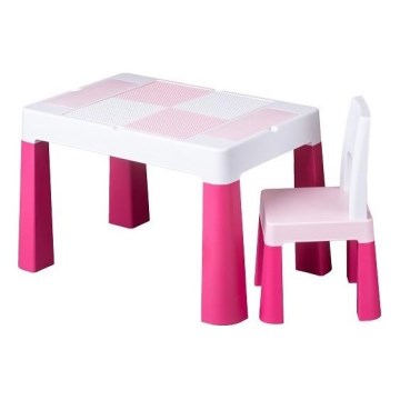 TEGA BABY - Kindertafeltje met stoel roze/wit