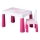 TEGA BABY - Kindertafeltje met stoel roze/wit