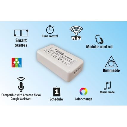 Télécommande connectée pour rubans LED RVB 5-24V Wi-Fi Tuya