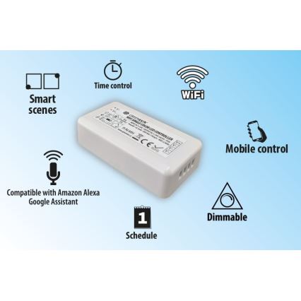 Télécommande connectée pour rubans LED unicolores 5-24V Wi-Fi Tuya